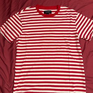 Red & White horizontal striped T-Shirt • by PACSUN